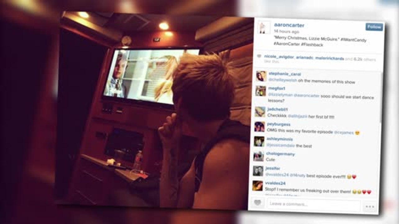 Aaron Carter Posts #ThrowbackThursday Photo While Watching Lizzie McGuire