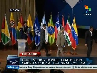 Ecuador: pdte. Mujica condecorado con Orden Nacional del Gran Collar