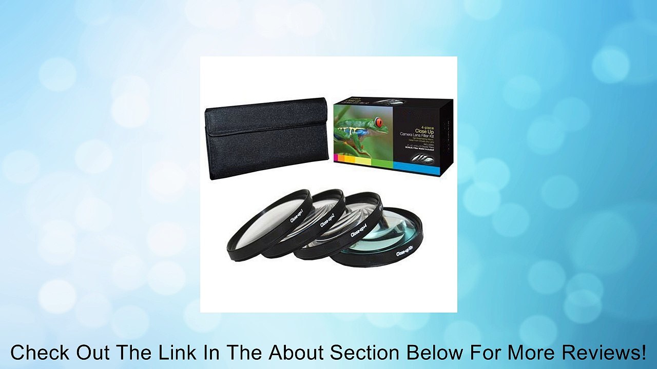 PLR Optics 55MM +1 +2 +4 +10 Close-Up Macro Filter Set with Pouch For The Sony Alpha DSLR SLT-A33, A35, A37, A55, A57, A65, A77, A77 II, A99, A100, A200, A230, A290, A300, A330, A350, A380, A390, A450, A500, A560, A550, A700, A850, A900 & Minolta Maxxum D