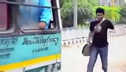 Girl slap to a innocent boy and Then Boy slap to a Girl in a bus