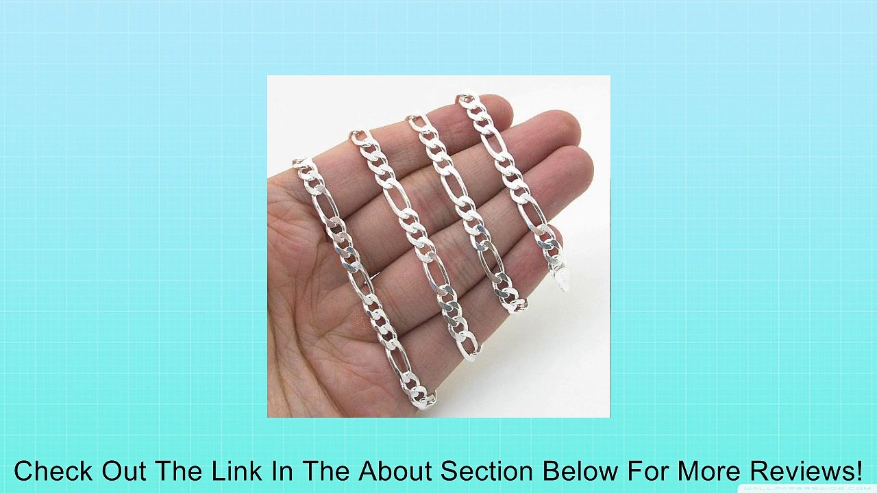 Mens 925 Sterling Silver curb chain franco cuban miami rope charm mariner fancy Figaro link chain Length - 24 inches Width - 5.5mm Review