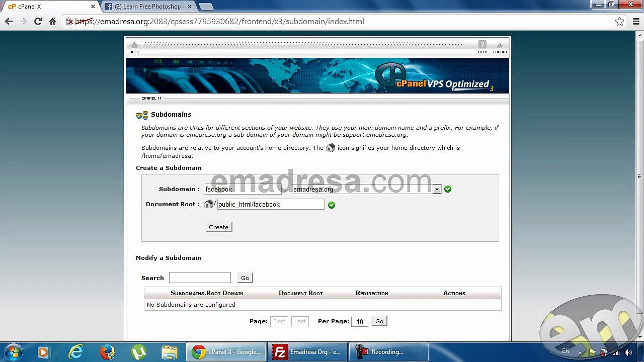 Sub Domain Cpanel Urdu Tutorials by emadresa.com-HD