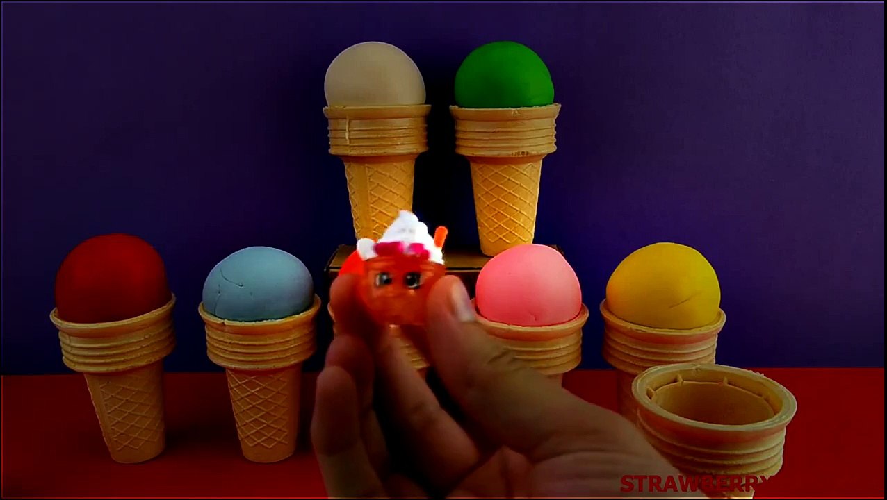 Shopkins Play Doh Spongebob Cars 2 Moshi Monsters Princess Ice Cream Surprise Eggs StrawberryJamToys