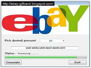 Free eBay Gift Card Generator New Update 2014 Free Download 100% Working