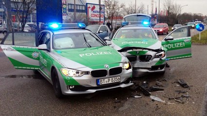 Two Police Cars Crashed Into One Another Germany