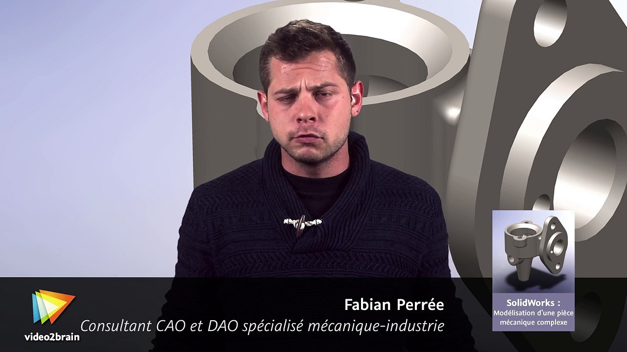 SolidWorks : Modélisation d'une pièce mécanique complexe : trailer | video2brain.com