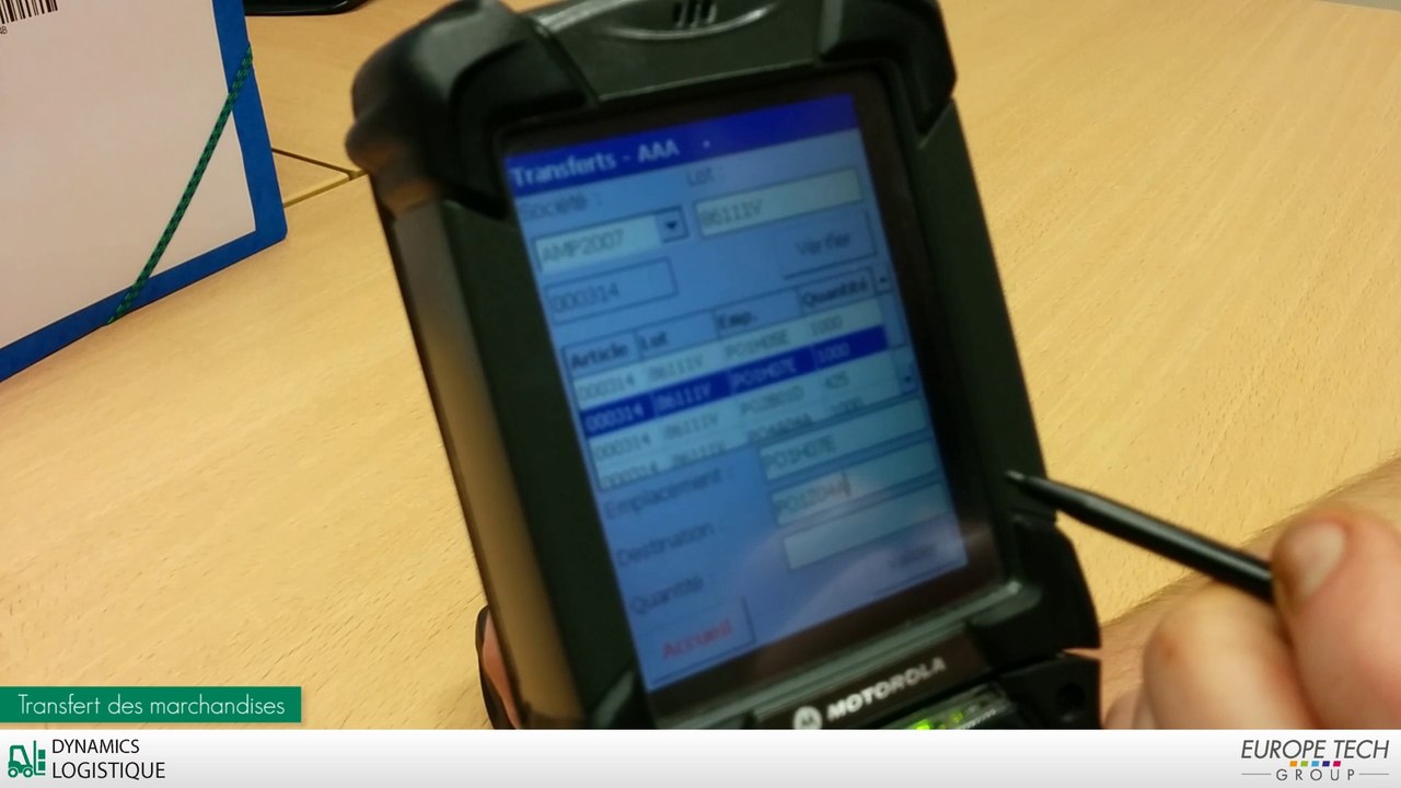 Dynamics Logistique - Application pour terminaux mobiles