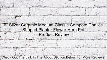 6" Silver Ceramic Medium Classic Compote Chalice Shaped Planter Flower Herb Pot Review