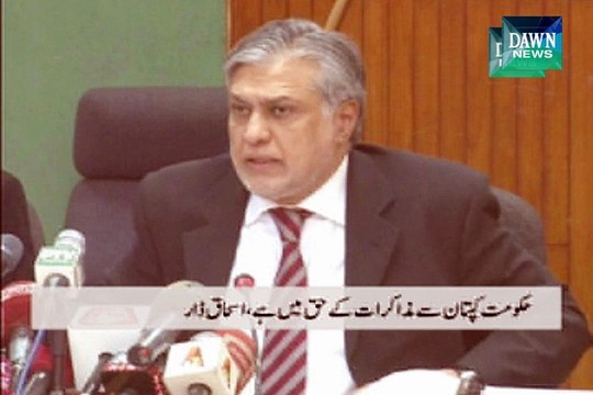 Negotiations with PTI will start on Sunday: Ishaq Dar