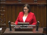 Poseł Małgorzata Sadurska - Wystąpienie z dnia 04 grudnia 2014 roku.