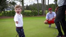 Un jeune golfeur de 3 ans handicapé rencontre son hero Tiger Woods! Magique...