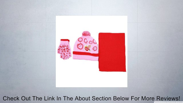 Strawberry Shortcake 3PCs Winter Beanie Knit Hat, Scarf & Gloves Set Pink Review