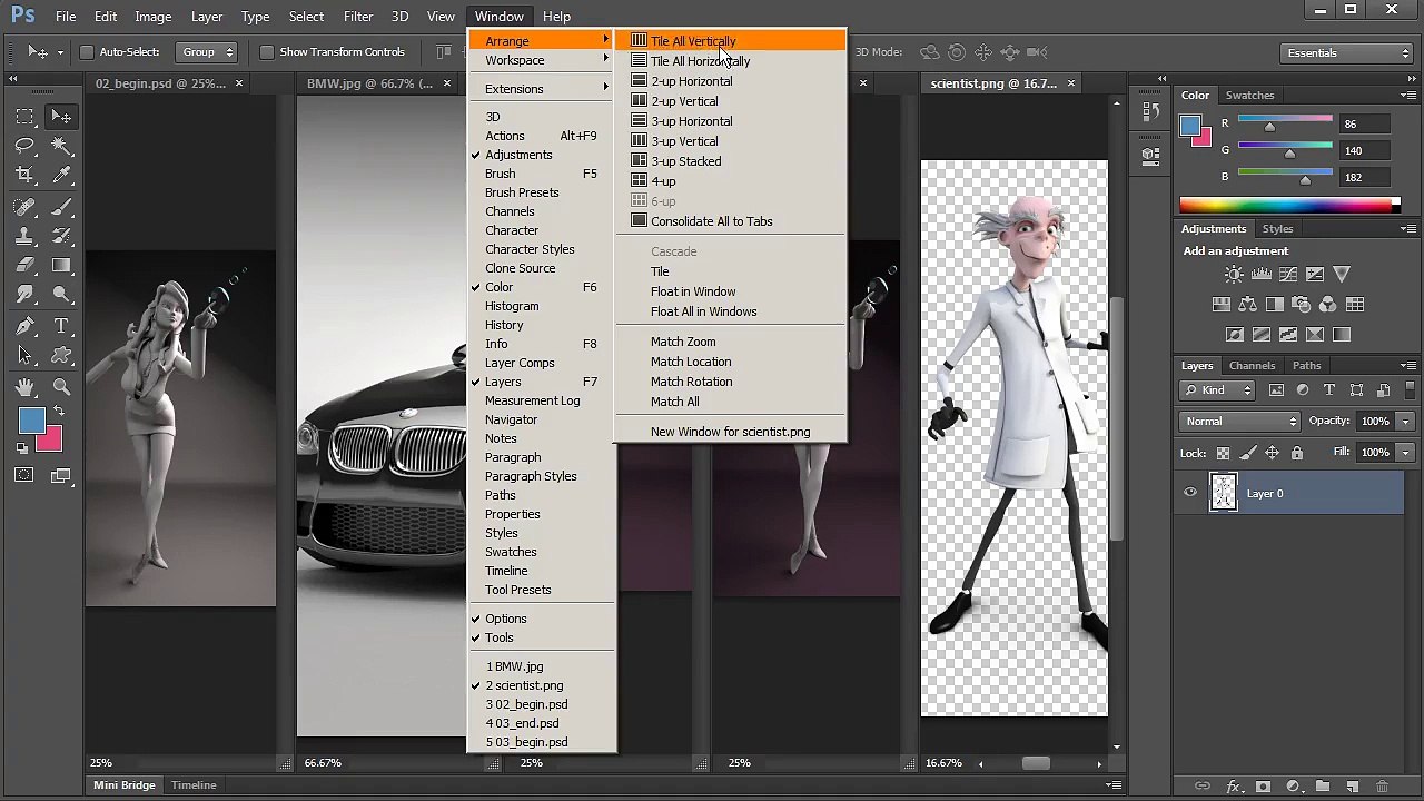 Digital tutors Photoshop Training Course Part-6 (Opening and managing multiple files at once)