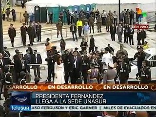 Llega pdta. Fernández a la sede de UNASUR