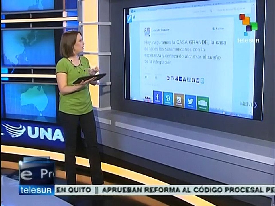 Ernesto Samper destaca la inauguración de la sede de UNASUR