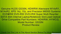 Genuine HLDS GS30N, HDWRW Alienware M14xR1, M14xR2, XPS 14z, 15z, and Precision M6500 Systems DVD�RW DVD-RW DVD RW Super Multi Rewriter SATA Slim Internal Laptop/Notebook Slot-Load Optical Drive Compatible Part Numbers: HDWRW, HYWCG, Model Number: GS30N R