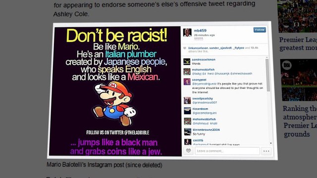 La Federación Inglesa de Fútbol acusa a Balotelli de racismo