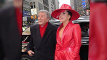 Lady Gaga And Tony Bennett se ponen emocionales en el Times Square