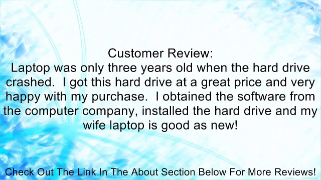 Toshiba 320GB 2.5 SATA MK3265GSXN HDD2J13 5400 RPM HDD Laptop Hard Drive Review