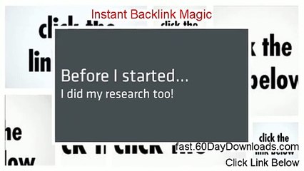 Instant Backlink Magic Review (First 2014 eBook Review)