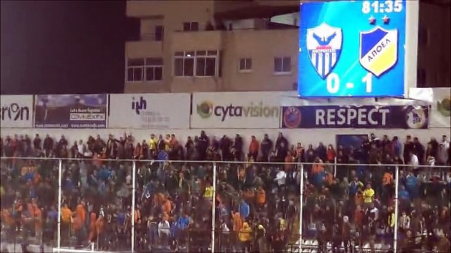 Ανόρθωση-ΑΠΟΕΛ-ΑΠΟΕΛ fans μετά το γκολ