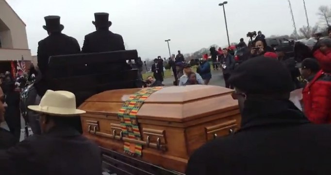Marion Barry's processional arrives at church