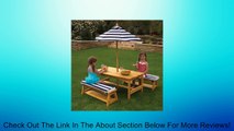 Kidkraft Kids Children Outdoor Fun Play Wooden Table and Chair Set with Cushion Umbrella Navy Stripes Review