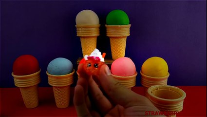 Shopkins Play Doh Spongebob Cars 2 Moshi Monsters Princess Ice Cream Surprise Eggs StrawberryJamToys