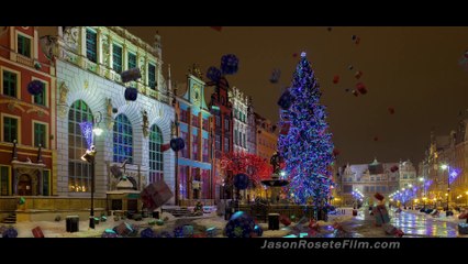 Montage Of Falling And Swirling Christmas Presents