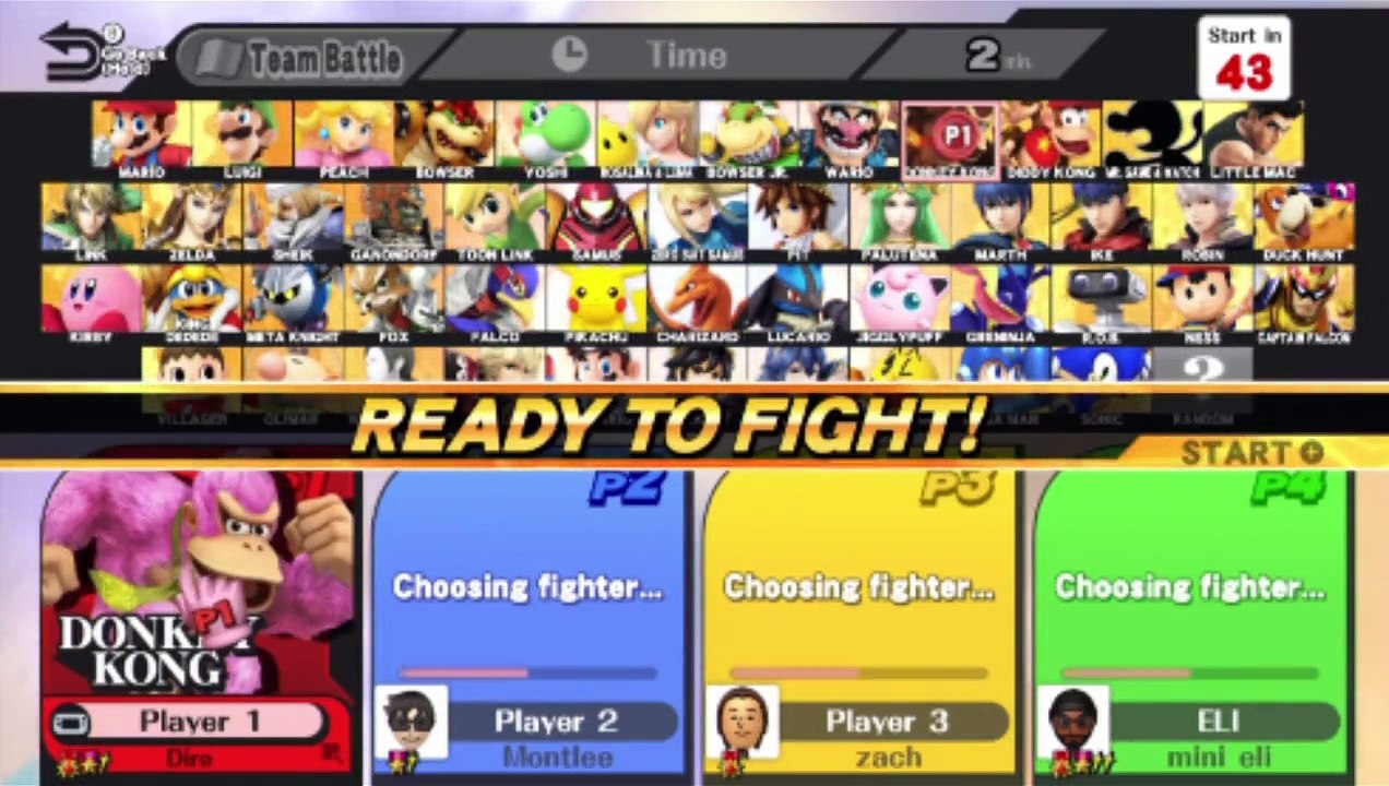 Super Smash Bros. For Wii U Online Wi-Fi Match / Battle / Fight - Playing As Donkey Kong