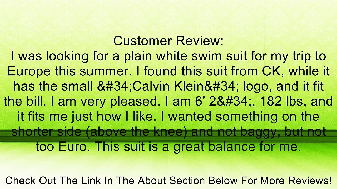 Calvin Klein Men's Solid Drawstring Swim Shorts Review