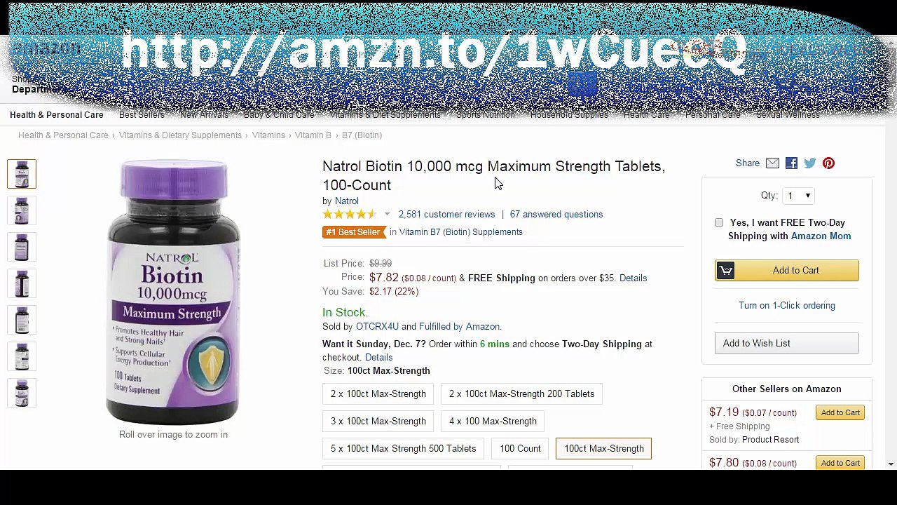 Natrol Biotin 10,000 mcg Reviews Amazon