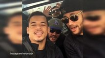 Neymar Jnr sings Brazilian love song with friends in his car