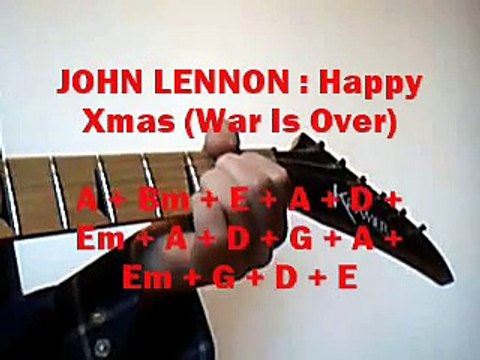 JOHN LENNON : Happy Xmas (War Is Over) Guitar Chords cover how to play christmas lesson easy