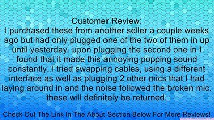 MXL 840 Small Diaphragm Instrument Microphones (Pair) Review