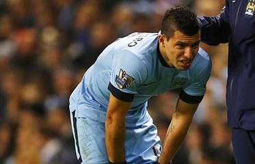 Lesion Del Kun Aguero | Manchester City 1-0 Everton | (06/12/2014) Premier League HD