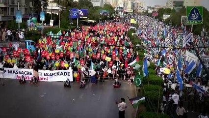 Million march in karachi for peace in Gaza