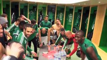 La joie des Verts après la victoire face à Bastia