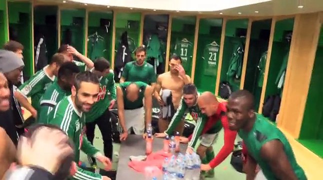 La joie des Verts après la victoire face à Bastia