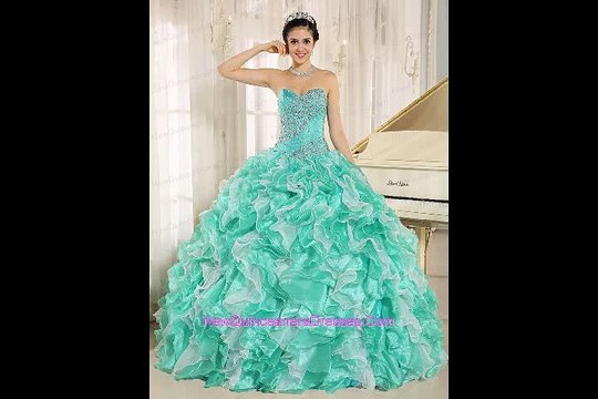 Beaded Bodice and Ruffles Custom Made For 2014 Quinceanera Dresses in Apple Green ZY791-1PRT