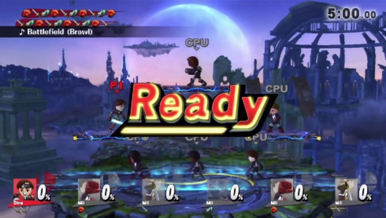 Super Smash Bros. For Wii U Classic Mode Let's Play / PlayThrough / WalkThrough Part - Playing As The Dire Mii Fighter