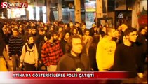 Atina'da göstericilerle polis çatıştı