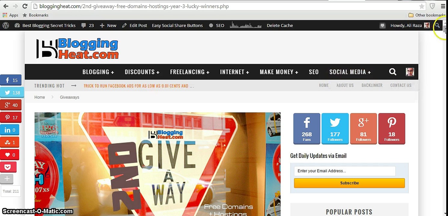 2nd Giveaway 3 Winners for Free Domains + Hostings