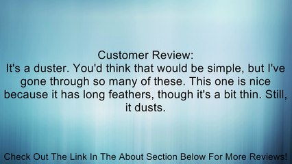 Zucker Feather Products Ostrich Plume Duster, 20-Inch Review