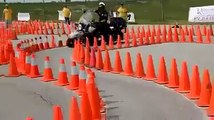 Police bike drifting in hurdles so surprising