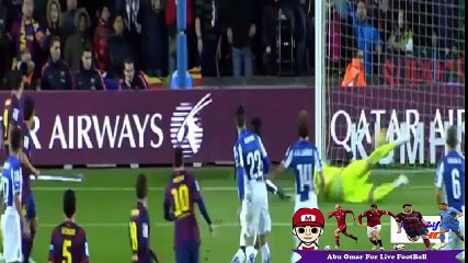 اهداف مباراه برشلونه واسبانيول 5/1 هاتريك ميسي
