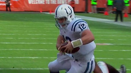 Luck scrambles for the 11-yard touchdown
