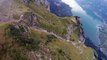 So crazy Base jump and Wingsuit flight in Swiss mountains!
