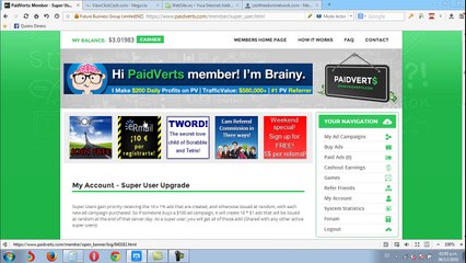Invierte menos que en paidverts y view clickcash y gana 1 dolar por referido cada mes