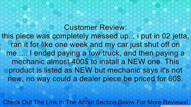 Ignition Coil Volkswagen VW Jetta Golf GL GLS Beetle 2.0 L4 # UF484 06A905097 Review